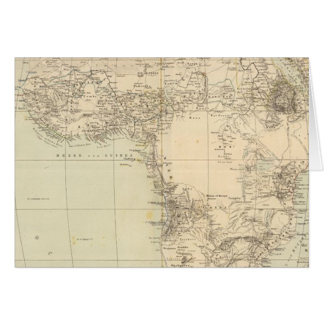 Afrika Atlas Karta med kolonier Hälsningskort (Framsidan Horizontal)