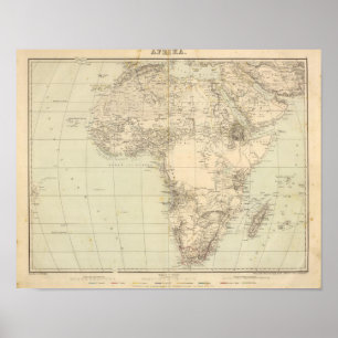 Afrika Atlas Karta med kolonier Poster