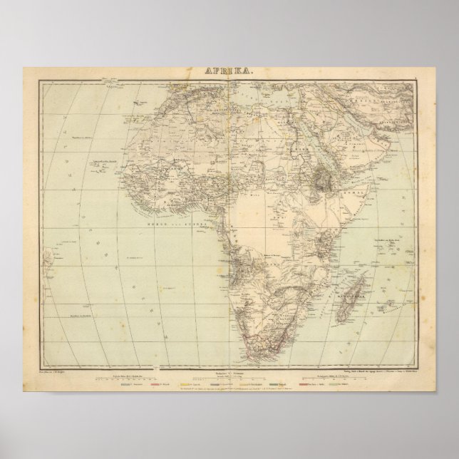 Afrika Atlas Karta med kolonier Poster (Framsidan)