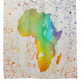 Afrika av blått, Gult och Grönt vattenfärg