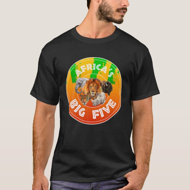 Afrika Big Fem Animals T Shirt BIG 5 av Afrikan (Framsida)