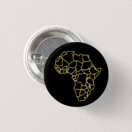 Afrika Black Guld Glitter Button Pin Knapp