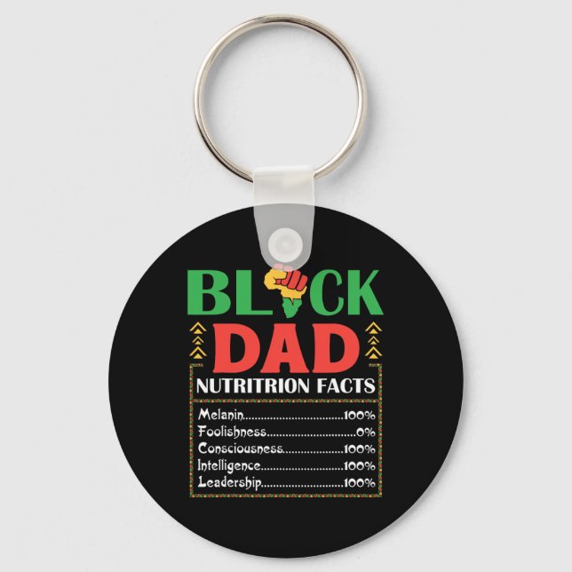 Afrika Black Pappa Nutrition Facts Melanin Conscio Nyckelring (Framsida)