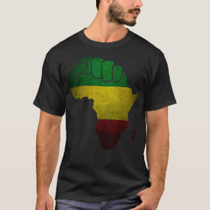 Afrika Black Power Afrika Karta Raising Fist Afric T Shirt