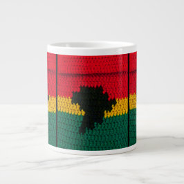 Afrika Black Red Guld Grönt Bright Crochet Print Jumbo Mugg