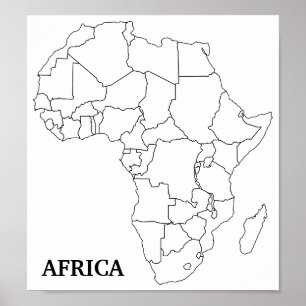 Afrika Blank Karta Poster