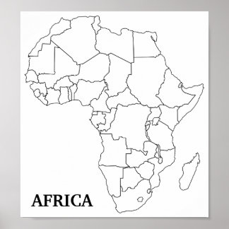 Afrika Blank Karta Poster