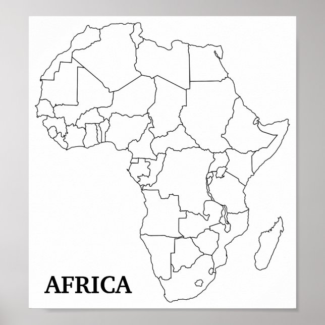Afrika Blank Karta Poster (Framsidan)