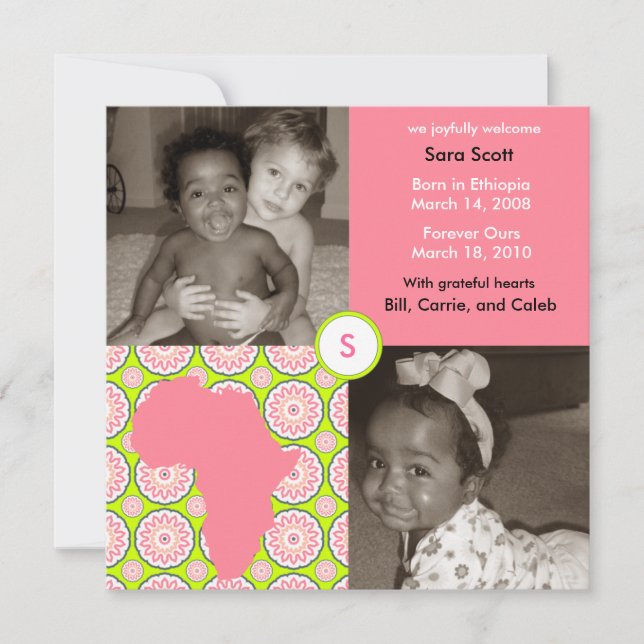 Afrika Block: Rosa Flora Meddelande (Framsida)