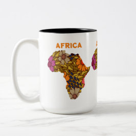 Afrika Blommor karta Två-Tonad Mugg