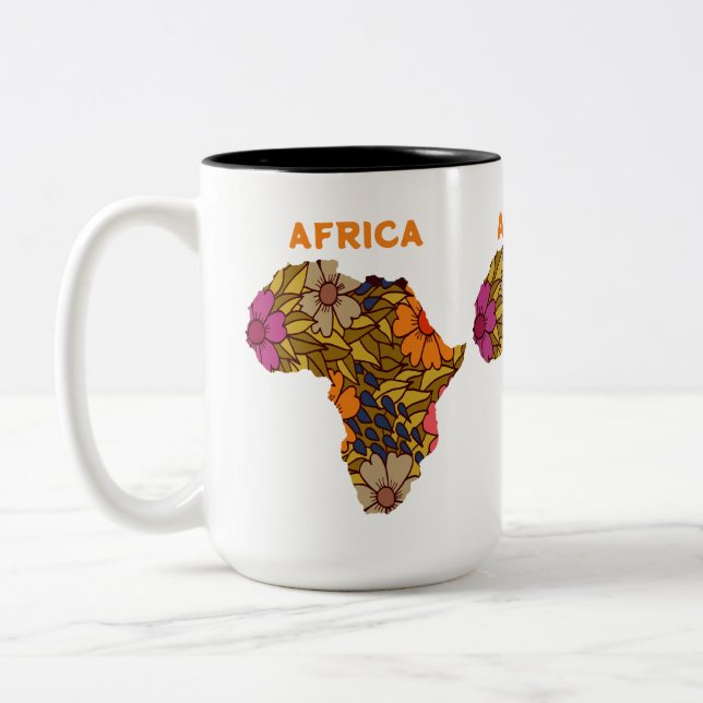 Afrika Blommor karta Två-Tonad Mugg (Vänster)