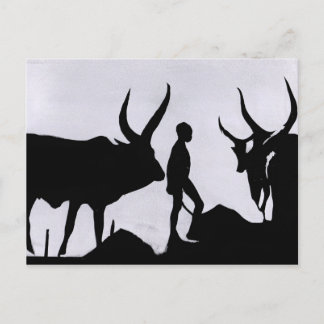 Afrika Boy Silhouette Vykort