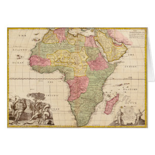 Afrika circa 1725 hälsningskort