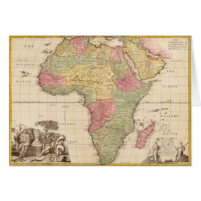 Afrika circa 1725 hälsningskort (Framsidan Horizontal)