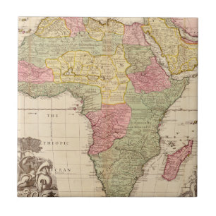 Afrika circa 1725 kakelplatta
