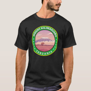 Afrika Circle Badge för Kilimanjaro Tanzania T Shirt