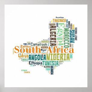 Afrika Cities Ord Art Poster