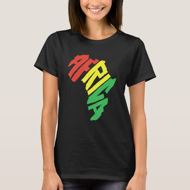 Afrika Continee Brev Reggae African Culture Pri T Shirt (Framsida)
