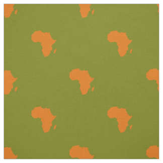 Afrika Continent Matcha Grönt Pumkin-Orange Tyg