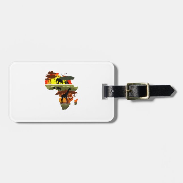 Afrika Continent Sunset Safari Nature Vilda djur Bagagebricka (Horisontell Framsida)
