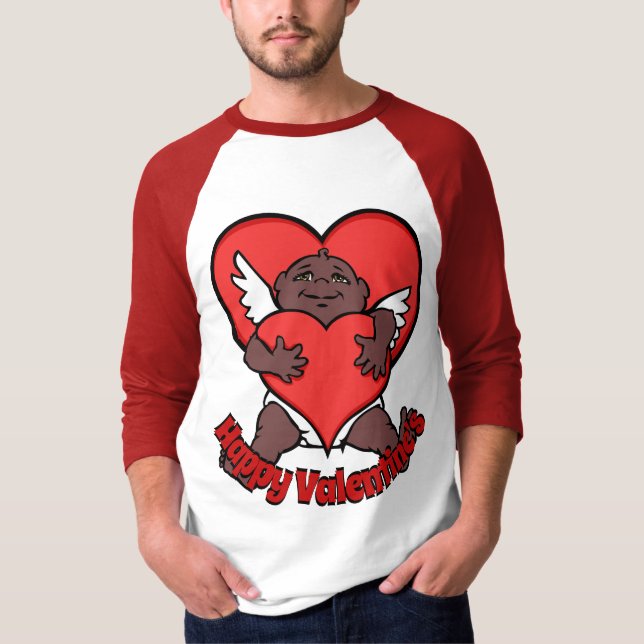 Afrika Cupid Shirt Personlig Valentines Jersey T Shirt (Framsida)