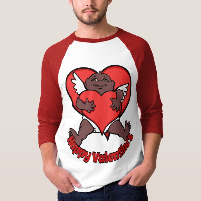 Afrika Cupid Shirt Personlig Valentines Jersey T Shirt (Framsida)