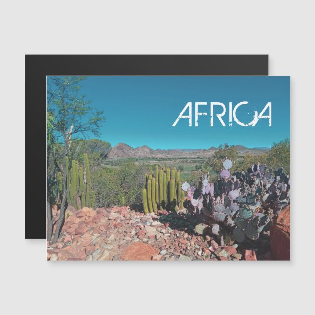 Afrika Desert Ligcape Nature Cactus Plant Magnet (Fram/baksida)
