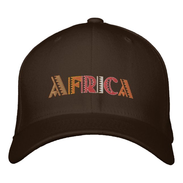 Afrika Earth färg baseball sockel Broderad Keps (Framsida)