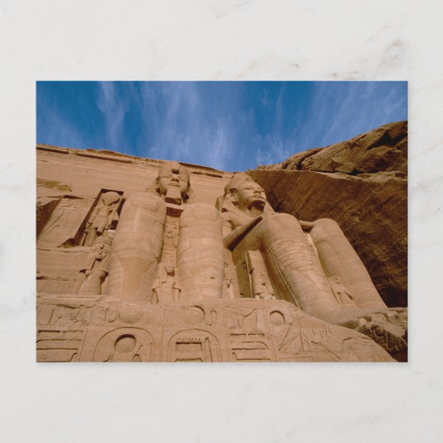Afrika, Egypten, Abu Simbel, Ramses II och Vykort (Framsida)