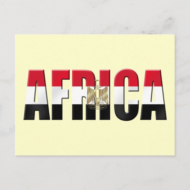 Afrika Egypten flagga logotyp Eagle emblem present Vykort (Framsida)