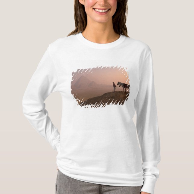 Afrika, Egypten, Kairo, Giza, Giza pyramiderna vid Tee (Framsida)