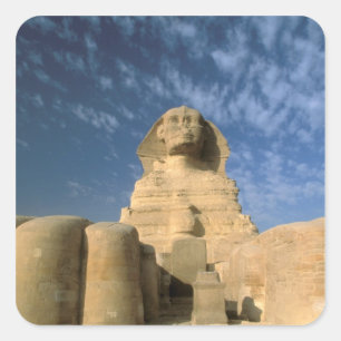 Afrika, Egypten, Kairo, Giza platån. Sfingen Fyrkantigt Klistermärke