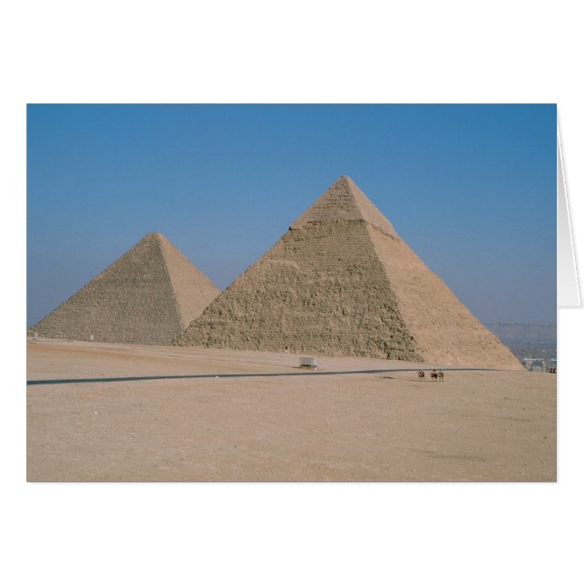 Afrika - Egypten - Kairo - Giza pyramidkomplex Hälsningskort (Framsidan Horizontal)