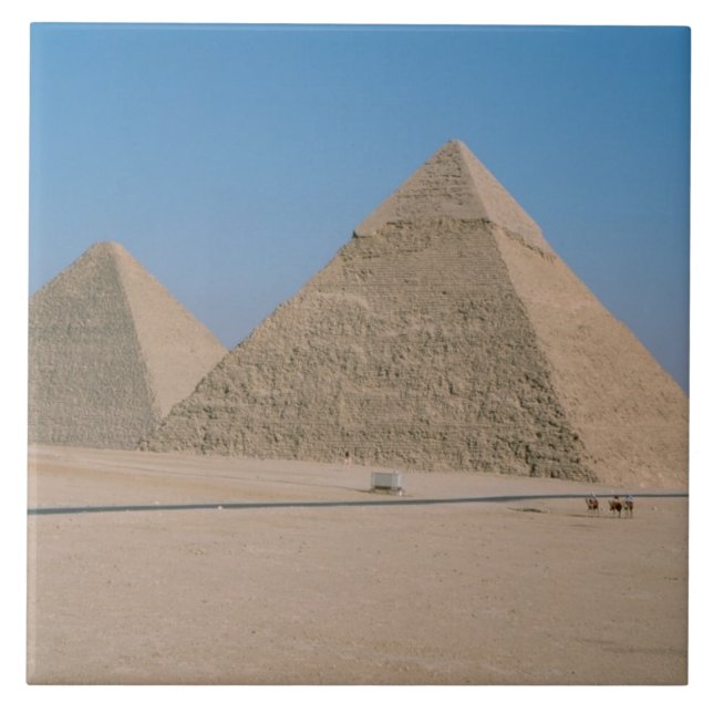 Afrika - Egypten - Kairo - Giza pyramidkomplex Kakelplatta (Framsidan)