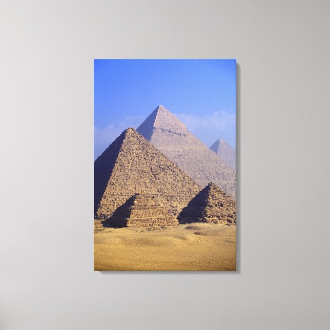Afrika, Egypten, Kairo, Giza. Stora pyramider Canvastryck (Framsida)