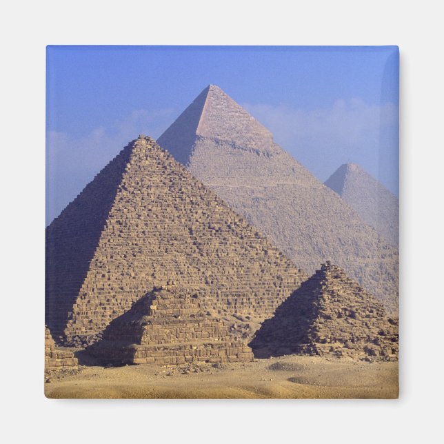 Afrika, Egypten, Kairo, Giza. Underbara pyramider Magnet (Framsidan)