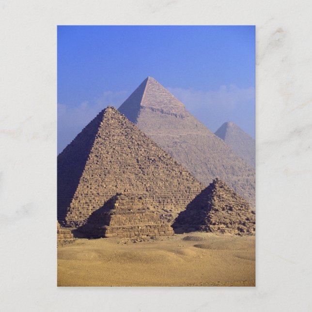 Afrika, Egypten, Kairo, Giza. Underbara pyramider Vykort (Framsida)