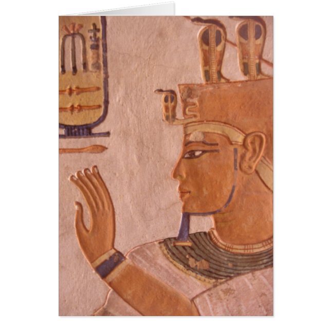 Afrika, Egypten, Konungarnas dal. Gravvägg Hälsningskort (Framsidan)