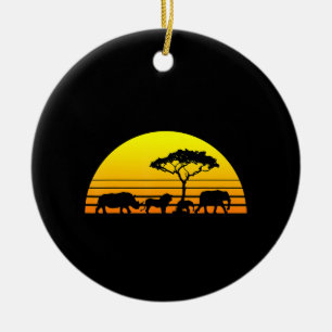 Afrika Elephant Lejon Rhino Kenya Namibia Tanzania Julgransprydnad Keramik