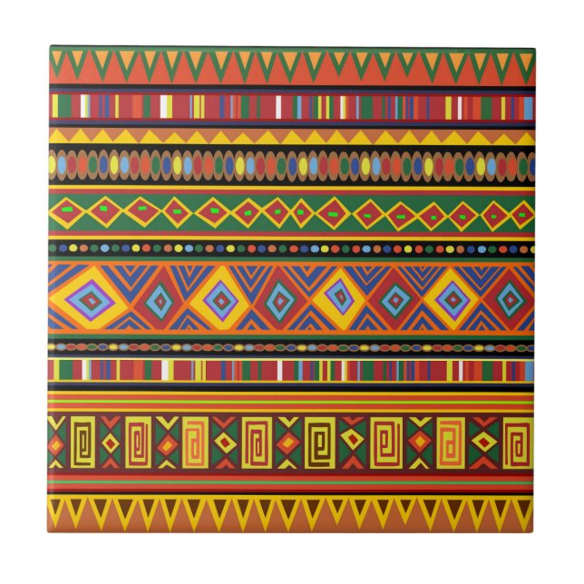Afrika Ethnic Art Mönster Kakelplatta (Framsidan)