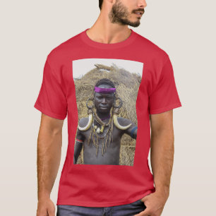 Afrika Etiopien Debub Omo Zon Mursi tribesman 3 T Shirt