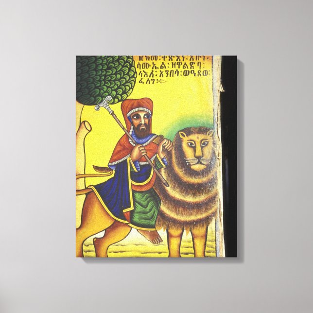 Afrika, Etiopien. Konstverk föreställande Lejonet  Canvastryck (Framsida)