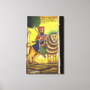 Afrika, Etiopien. Konstverk föreställande Lejonet Canvastryck