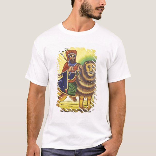 Afrika, Etiopien. Konstverk föreställande Lejonet  Tee Shirt (Framsida)