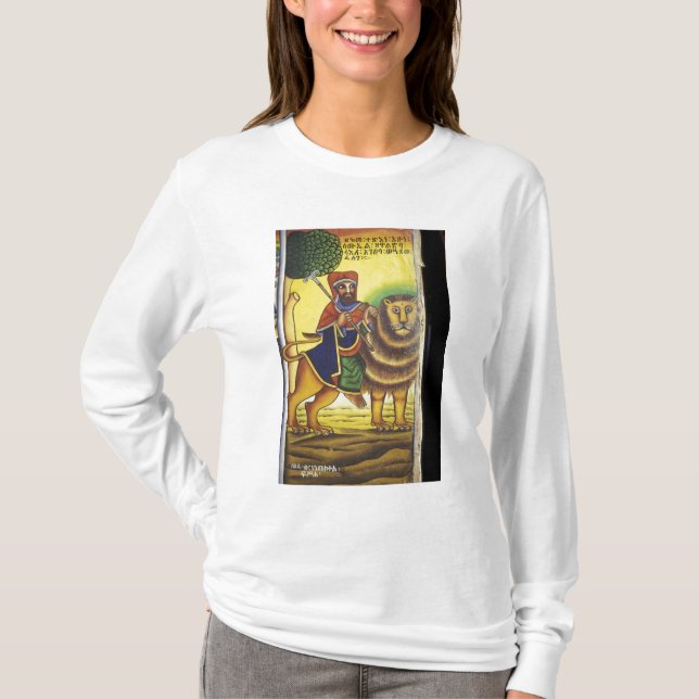 Afrika, Etiopien. Konstverk föreställande Lejonet  Tee Shirt (Framsida)