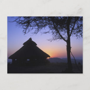 Afrika, Etiopien, Omo flodområde, Sunset over Vykort