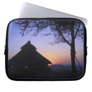 Afrika, Etiopien, Omo flodregion, Solnedgång över Laptop Fodral