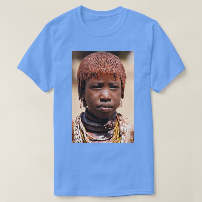 Afrika Etiopien Omo River Valley Hamer Tribe 4 T Shirt (Design framsida)