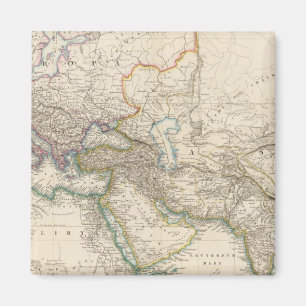 Afrika, Europa och westernare Asien Atlas Karta Magnet