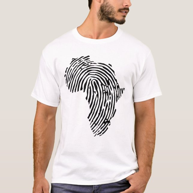 Afrika Finger Skriv ut skikt, svart ström T Shirt (Framsida)